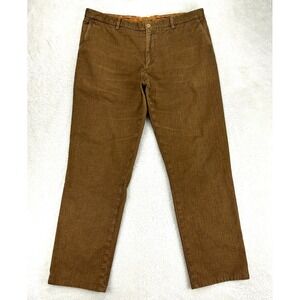 Etro Chino Pants Mens 54 Brown Slim Fit Paisley Lined Straight Leg Made In Italy